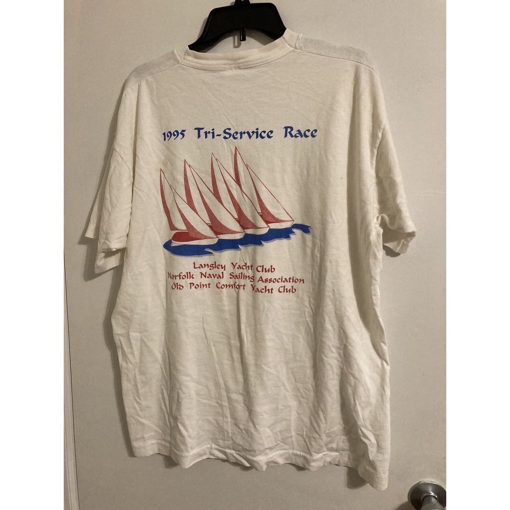 Vintage Fruit Of The Loom Men's Shirt Extra Large 1995 Tri-Service Race USA#1494